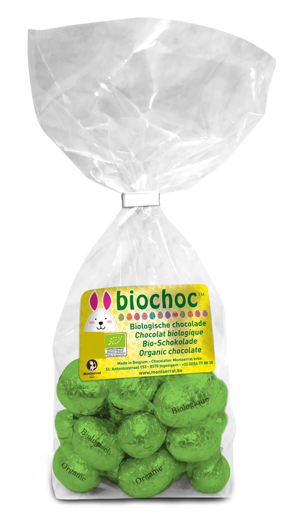 Biochoc Oeufs Pâques praliné en sachet lait bio 150g